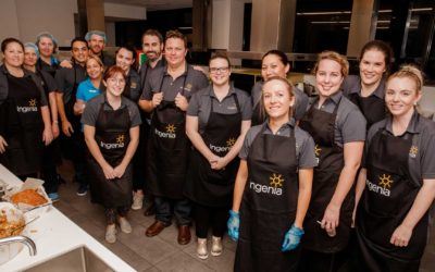 Ingenia staff make a meal at Ronald McDonald House Charities